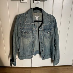 Distressed jean jacket